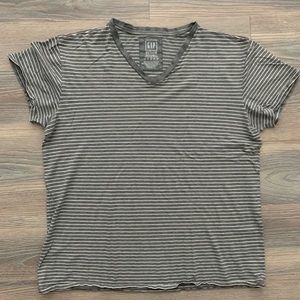 Men’s Gap Gray and White Stripe Tee